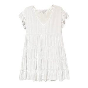 Socialite Tiered Babydoll White Dress